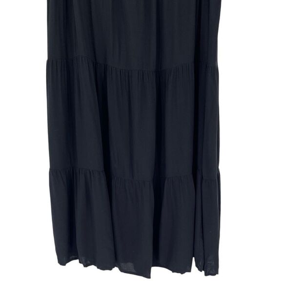 Croft & Barrow Tiered Maxi Skirt Soft Lightweight Elastic Waist Medium Black NWT - Picture 6 of 7